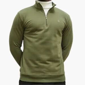 IZOD Men's Green Quarter-Zip Sweater Size Medium (Read Descrip & See all pics)